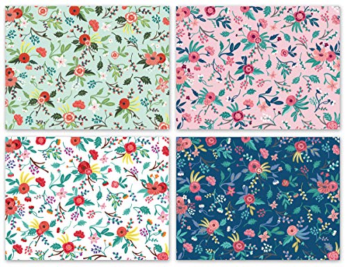 Sweetzer & Orange 24 Cartes Postales et Enveloppes - 24 Épaisseur 300gr avec Boite - Cartes de Vœux Colorées avec Jolie Boite de Rangement - Anniversaire, Noël, Affaire, Mariage - 10*12cm, Fleurs Cover