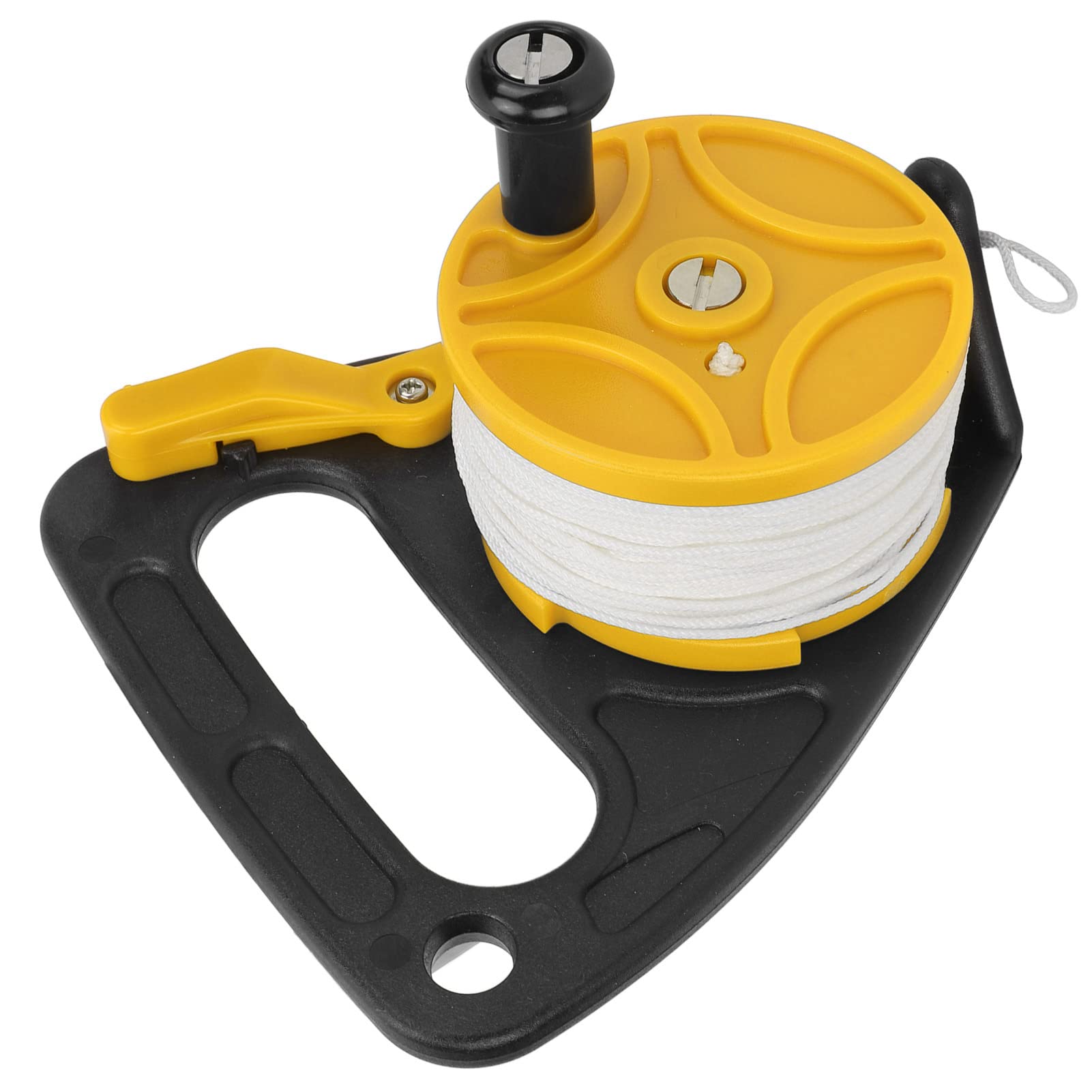 Dévidoir de plongée Mavaol, enrouleur de corde de plongée à doigt, multi-usage, avec câble blanc de 46 m pour la plongée en grotte. (Roue jaune)