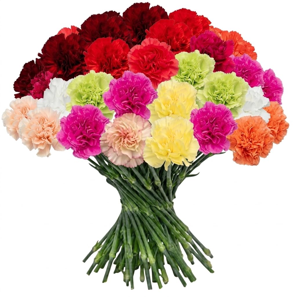 Amazon.com : FlowerPrime 50 Assorted Carnations - Fresh Natural