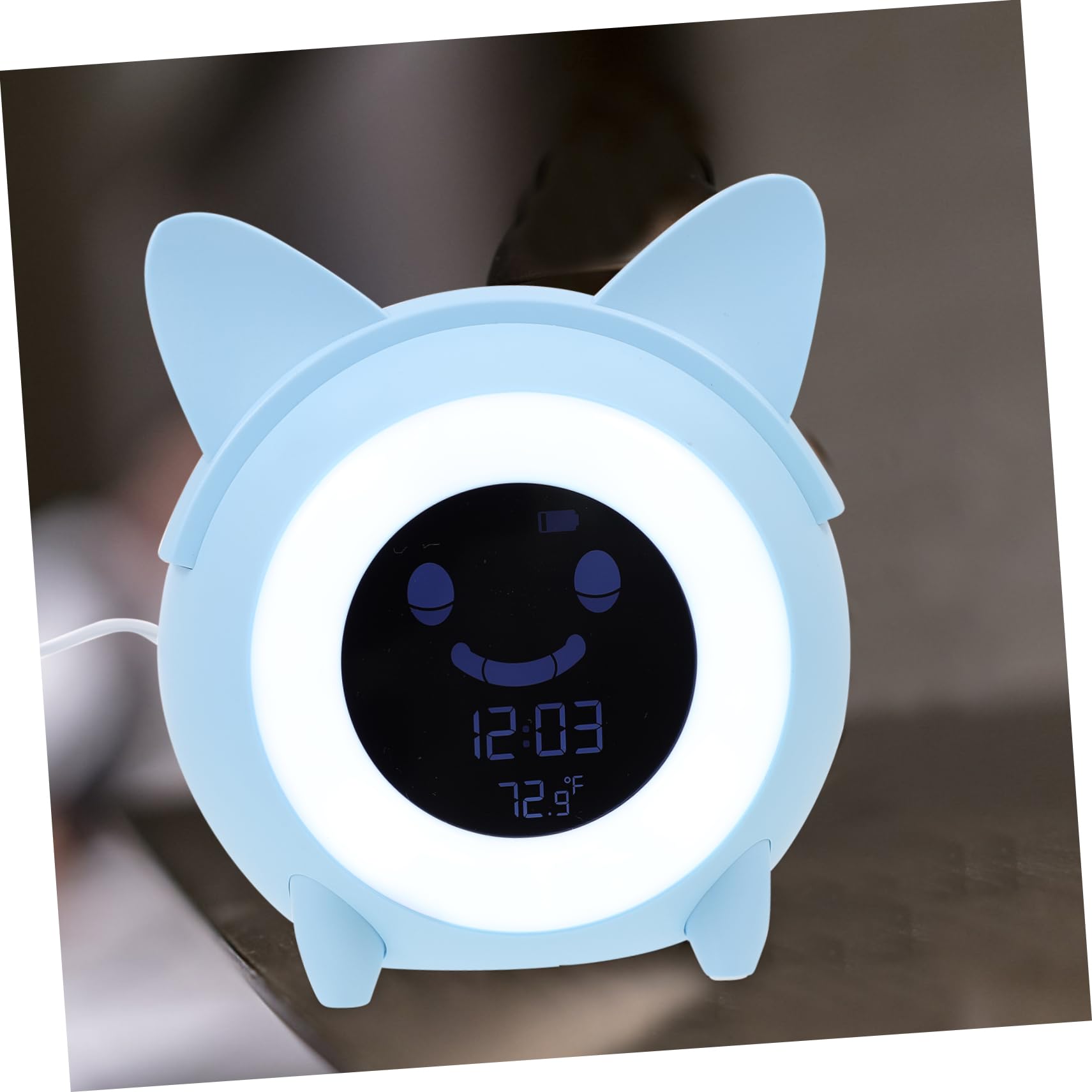 SOIMISS Kinder Digital Wecker mit Nachtlicht Kreatives Design aus Kunststoff für Schlafzimmer und Wohnzimmer Modernes Weckalarm und Sanfte Beleuchtung