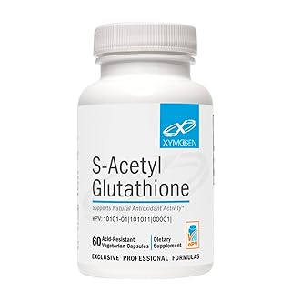 XYMOGEN S Acetyl Glutathione - Superior Absorption Acetylated Glutathione Supplement with Stomach Acid-Resistant Capsules - Healthy Aging, Cellular, Antioxidant + Immune Support (60 Capsules)