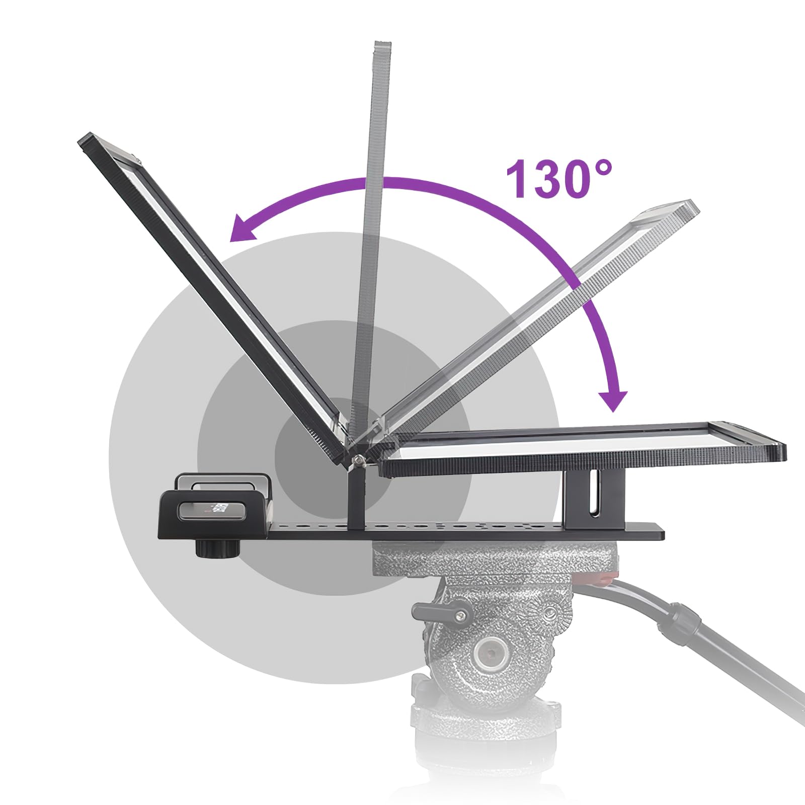 Desview - T12 Teleprompter - 12,5 Zoll - HD Glas - Tragbarer Teleprompter mit Fernbedienung - Für DSLR, Camcorder, iPad - Autocue