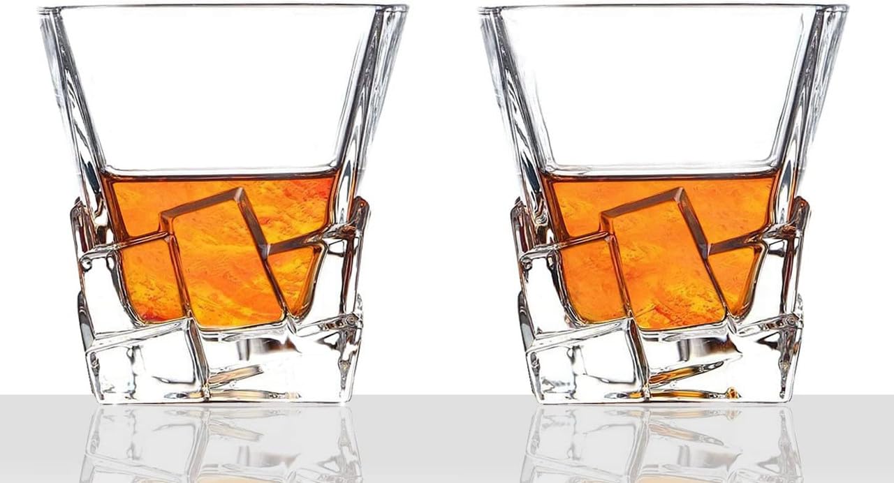 Classic Whiskey Glasses Set - 2 Premium Tumblers -10