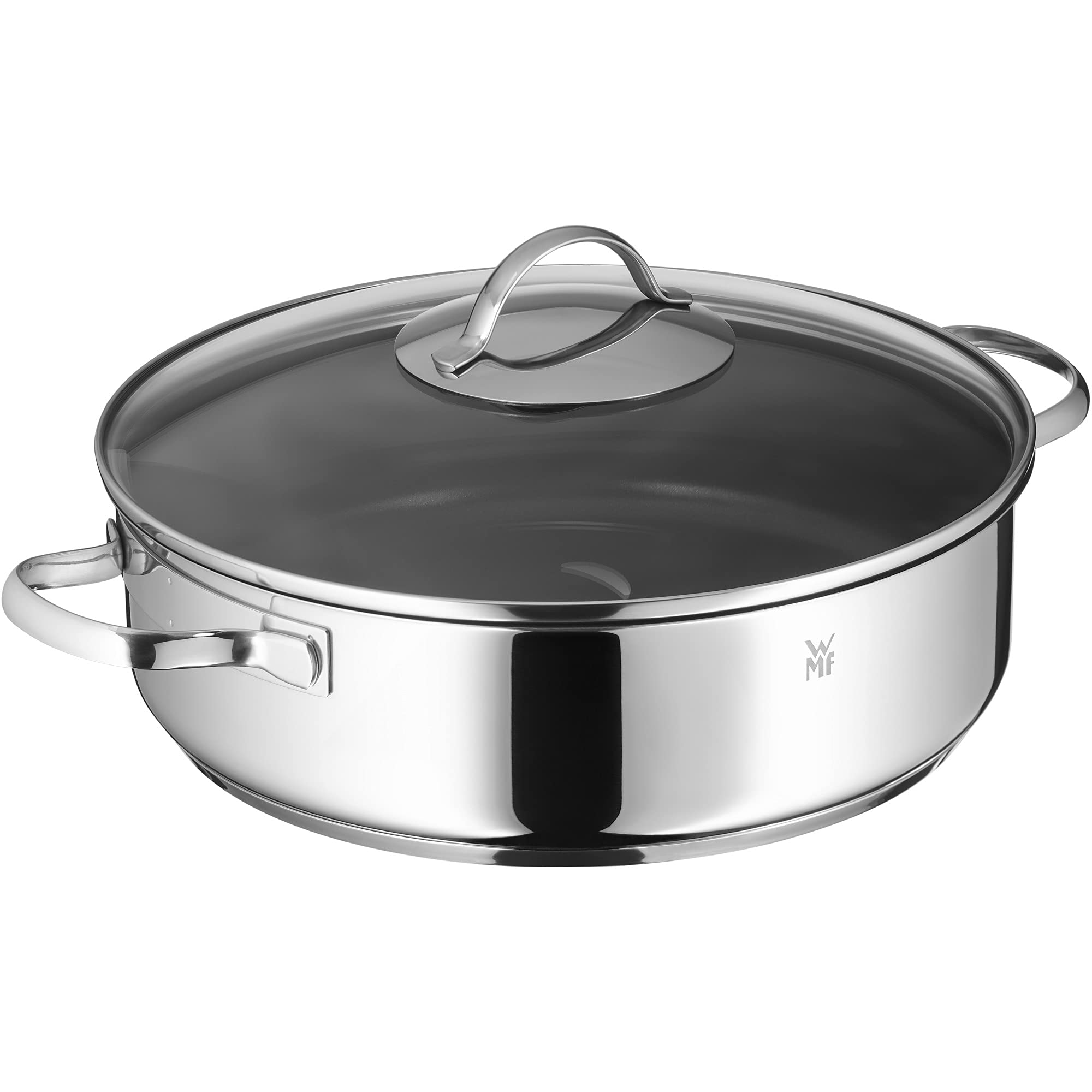 WMF Provence Plus - Batería de Cocina, Acero Inoxidable Cromargan, Tapas de Cristal + Profi Plus - Sartén con Tapa, cromargan 18/10 Acero Inoxidable, con Recubrimiento Antiadherente Durit ProfiSelect
