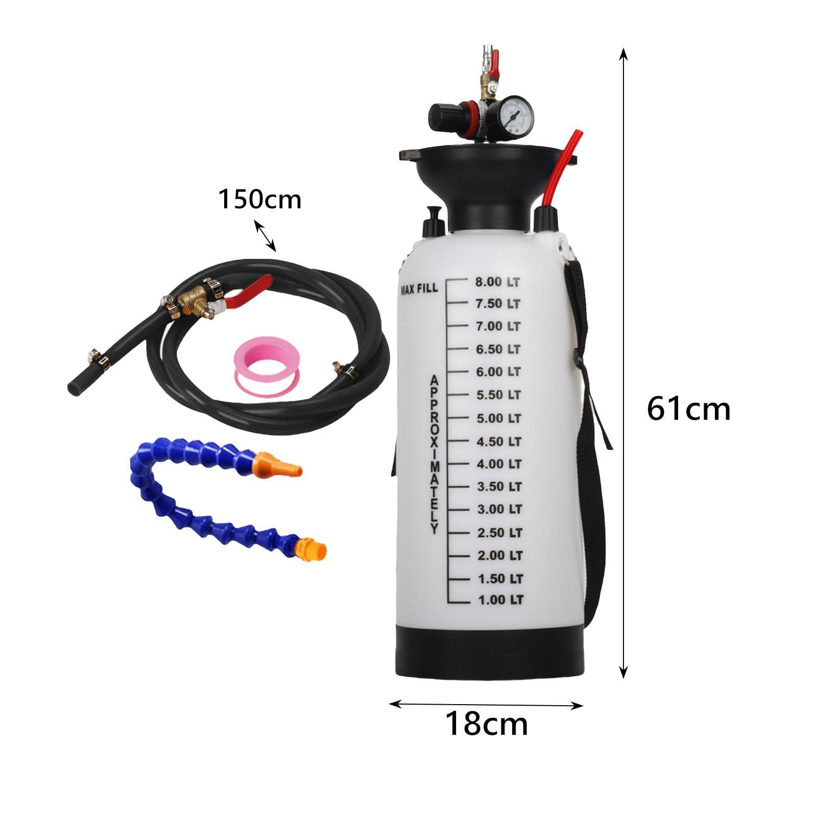 Pompa Pneumatica per Fluidi da 8 Litri, Serbatoio Olio, Riempitore ATF, Aspiratore, Estrattore, Coppa di Grande capacità, a Prova