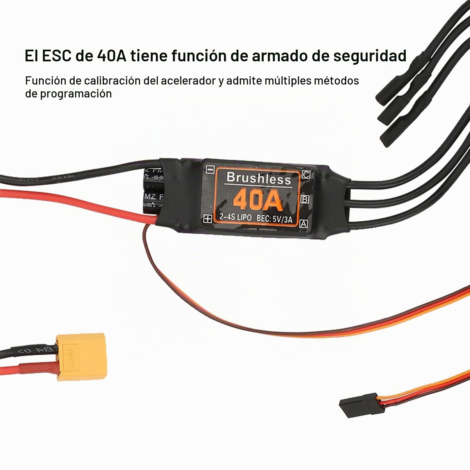 Kit de Accesorios de Avión RC, 2217 1100KV Motor + 1060 Hélice + 9G Servo + 40A ESC XT60 Set, Juego de ala Fija Helicopter para Glider Quadcopter Copter Multi Copter