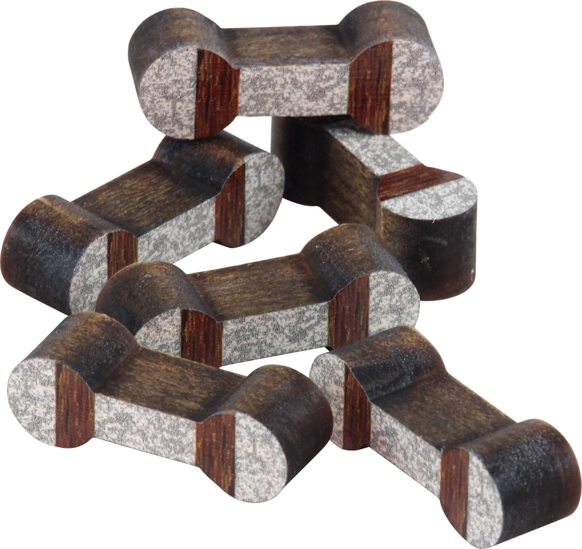 Wooden Train Track - Dog Bone Connectors - Made in USA - 6 Pack