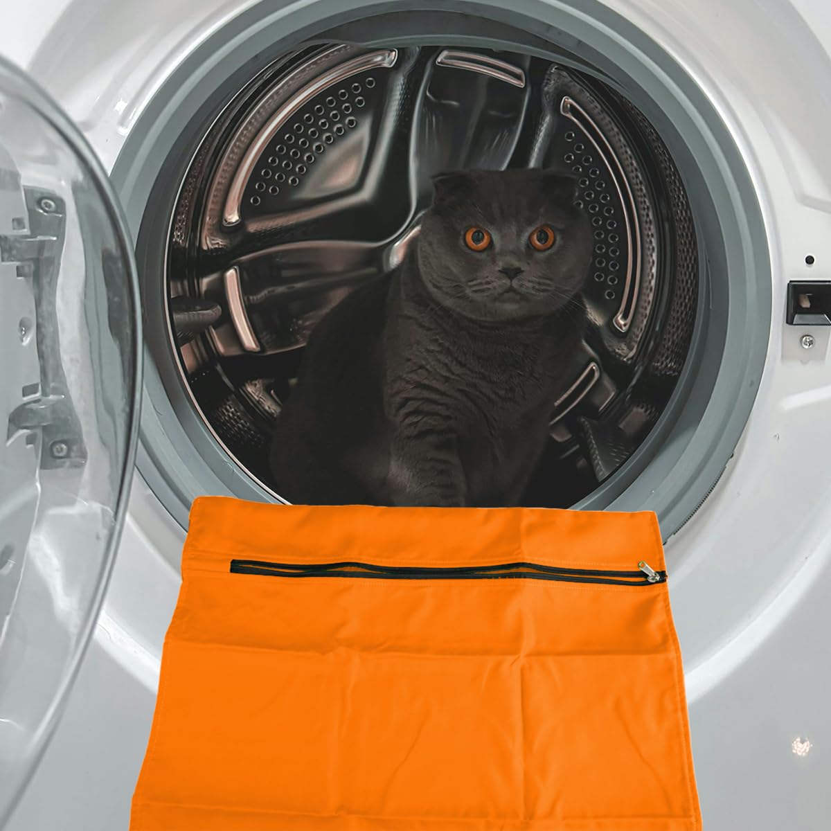 Thyonta Pet Laundry Bag - 60cm x 70cm Petwear Wash Bag for Pet's Blankets, Boots, Harness, Leads, Rug, Towels, Toys(Orange) - Image 4