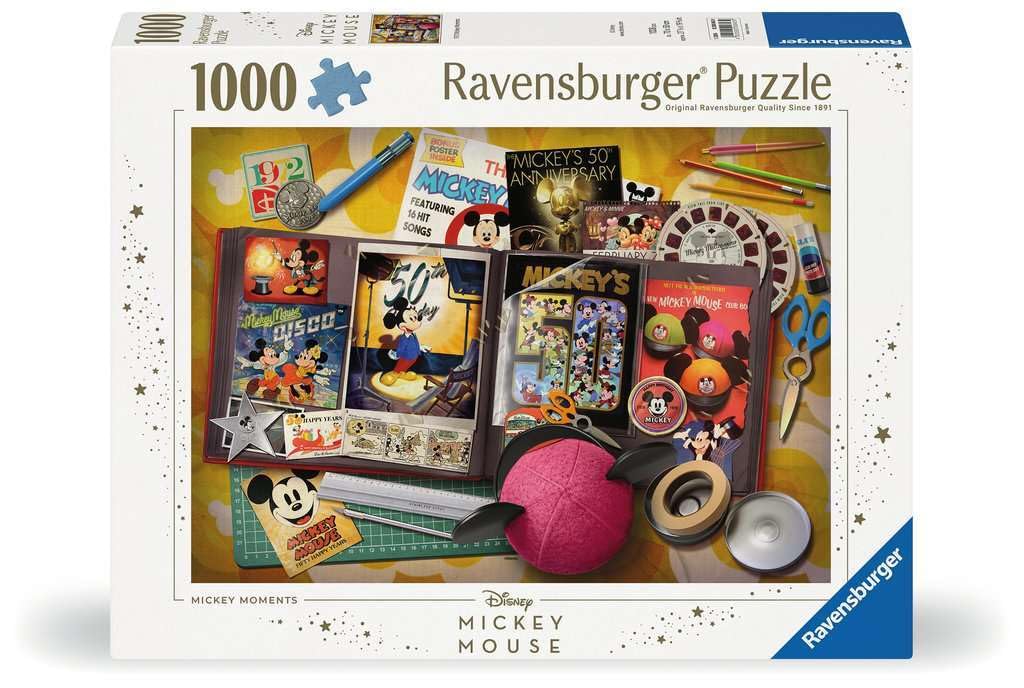 Ravensburger Puzzle 12000843-1970 Mickey Moments - 1000 Pieces Puzzle for Adults and Children from 14 Years, Disney Puzzle, Disney Gifts