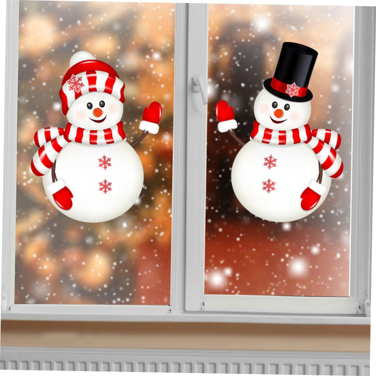 IMIKEYA 10 Bögen Aufkleber Selbstklebender Fensteraufkleber Weihnachtszubehör Weihnachts Türaufkleber Weihnachts Fensteraufkleber Schneemann Fensteraufkleber Schneemann
