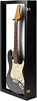 Vista 8 de PENNZONI Vitrina de guitarra eléctrica, estuche acrílico montado en la pared con marco de madera dura y fieltro blanco