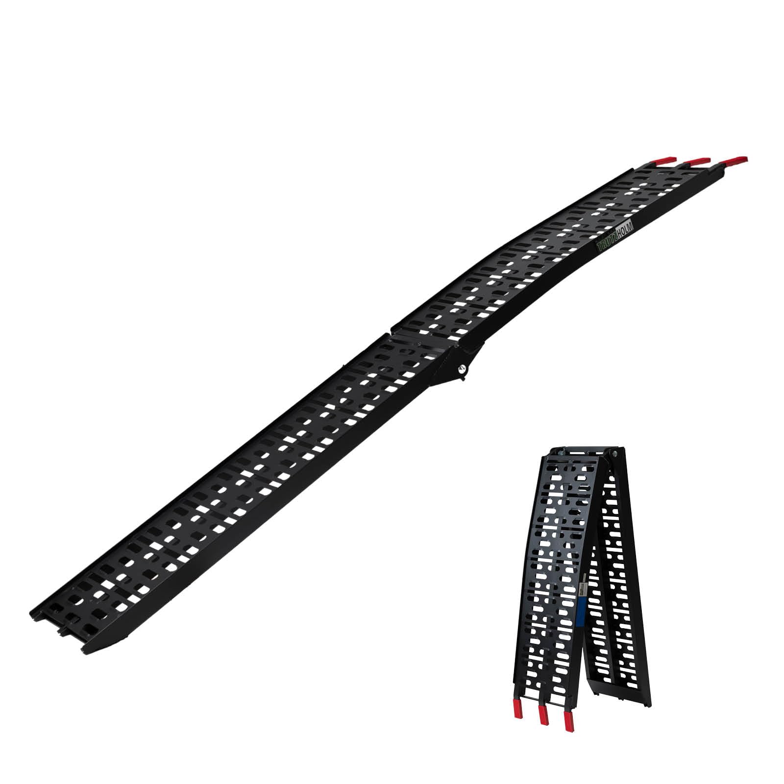 TRUTZHOLM Auffahrrampe Auffahrrampe 228 cm Tragkraft 340 kg Aluminium schwarz gelocht