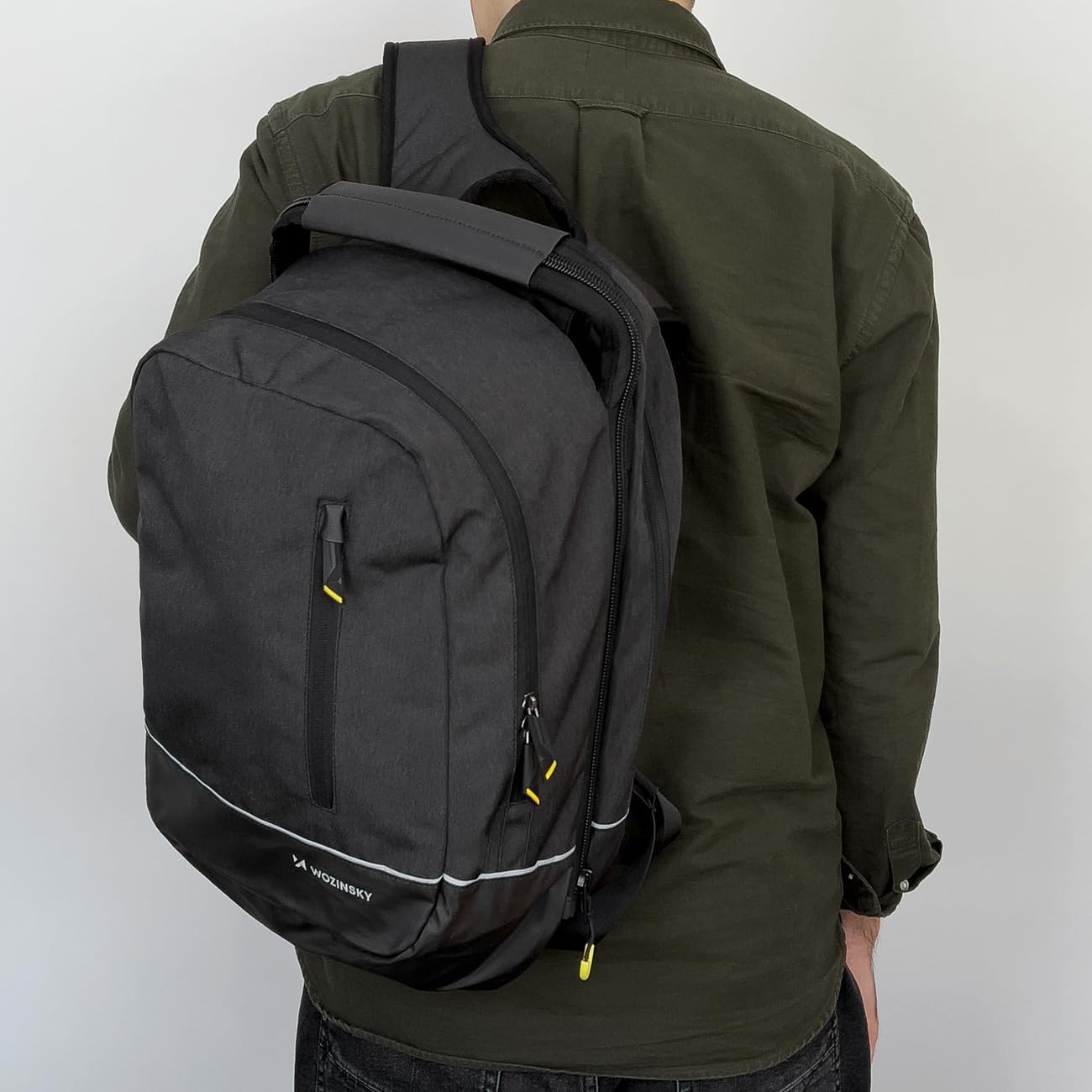 WOZINSKY 2 in 1 Zaino Borsa per Bici da Portapacchi Posteriore Laterale Doppia Molto capiente con Copertura Antipioggia Nastro Riflettente migliora la visibilità sulla Strada Impermeabile 40L