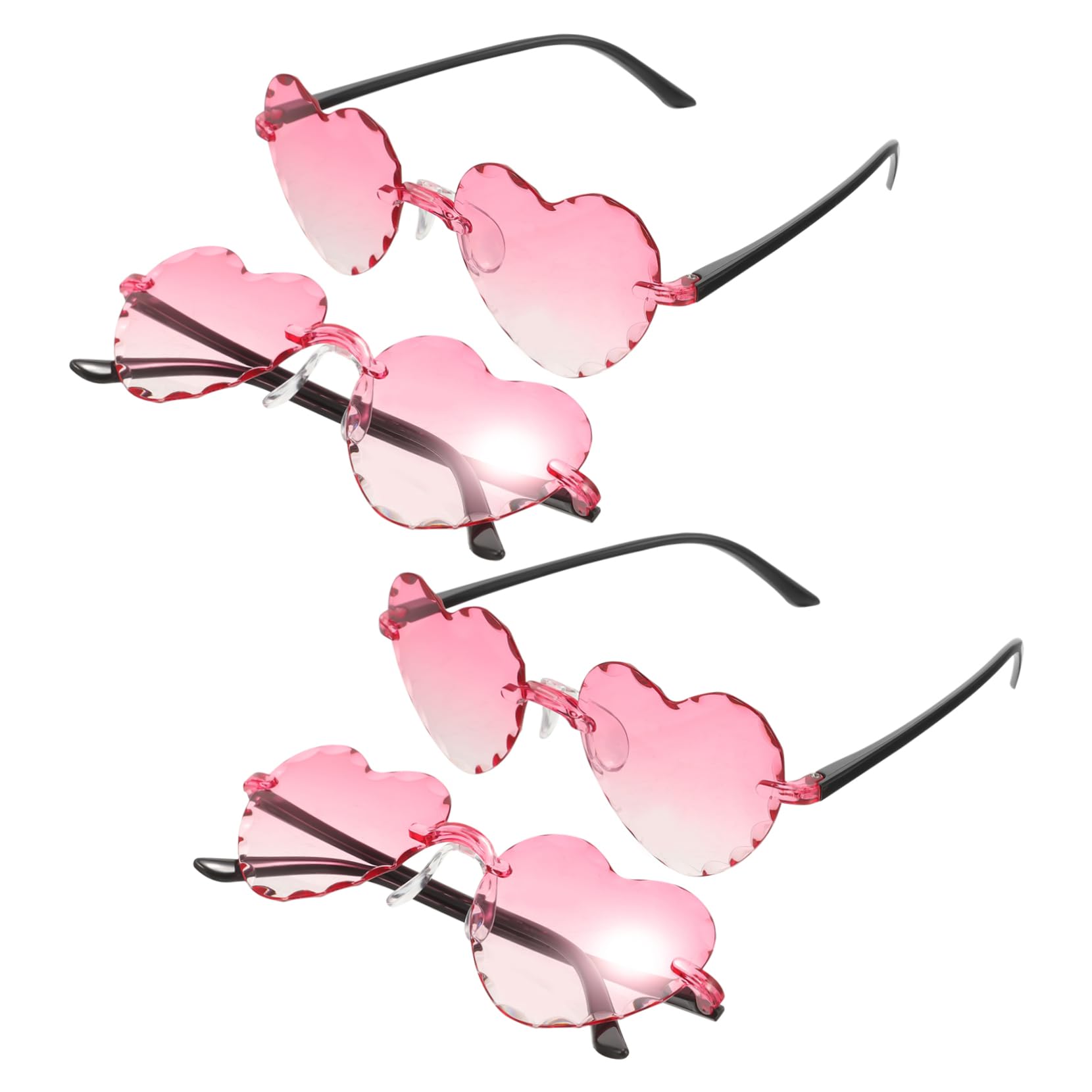 Didiseaon 4pcs Heart Sunglasses Party Glasses Props Diy Heart Shaped Sunglasses for Women Men