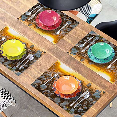 Set de table en coton 30x45cm lot de 6 antidérapant résistant chaleur table à manger - 8