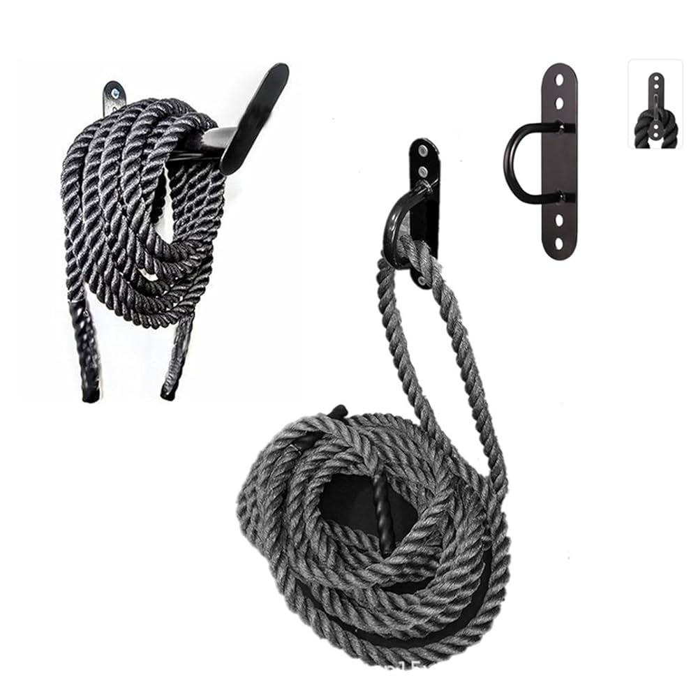 Battle Ropes For Home Gym Battle Rope Wall Mount Kit, Heavy Duty Rope Hook, Battle Rope Storage Rack, Gym Wall Mount Hook, Training Rings Storage Hook, Space Saving Gym Hook Anchor Ideas