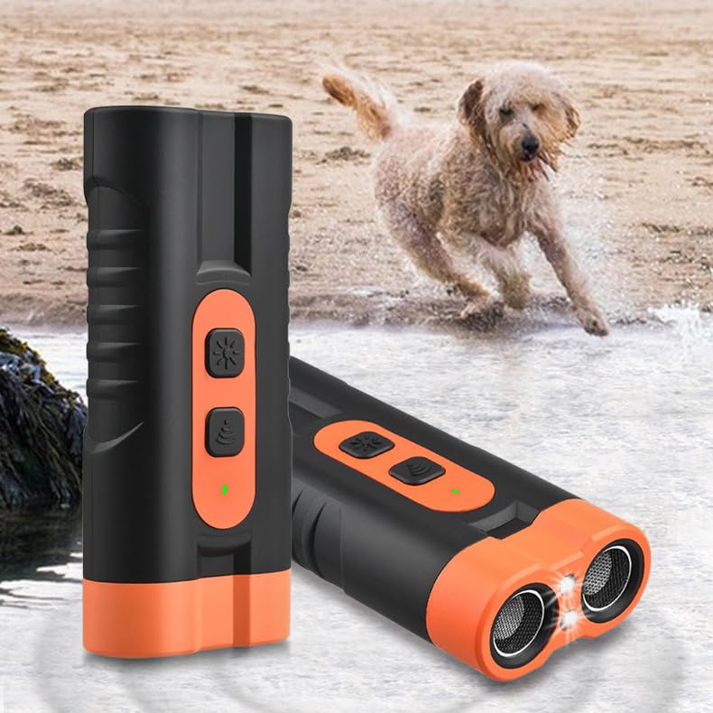 Ultraschall Hundeabwehr Gerät – Tragbarer Hundeschreck mit Dual-Ultraschall & LED-Taschenlampe, Wiederaufladbar für Draußen & Unterwegs