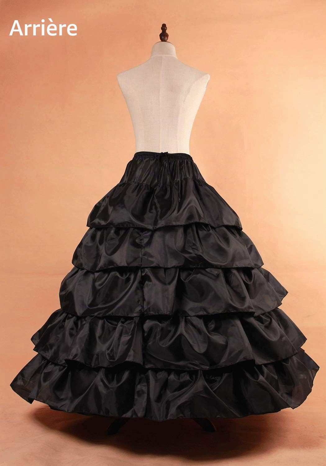 YULUOSHA Jupon en crinoline pour femme - Jupe 4 cerceaux - 5 couches de volants - Demi-slip - Pour robe de mariée