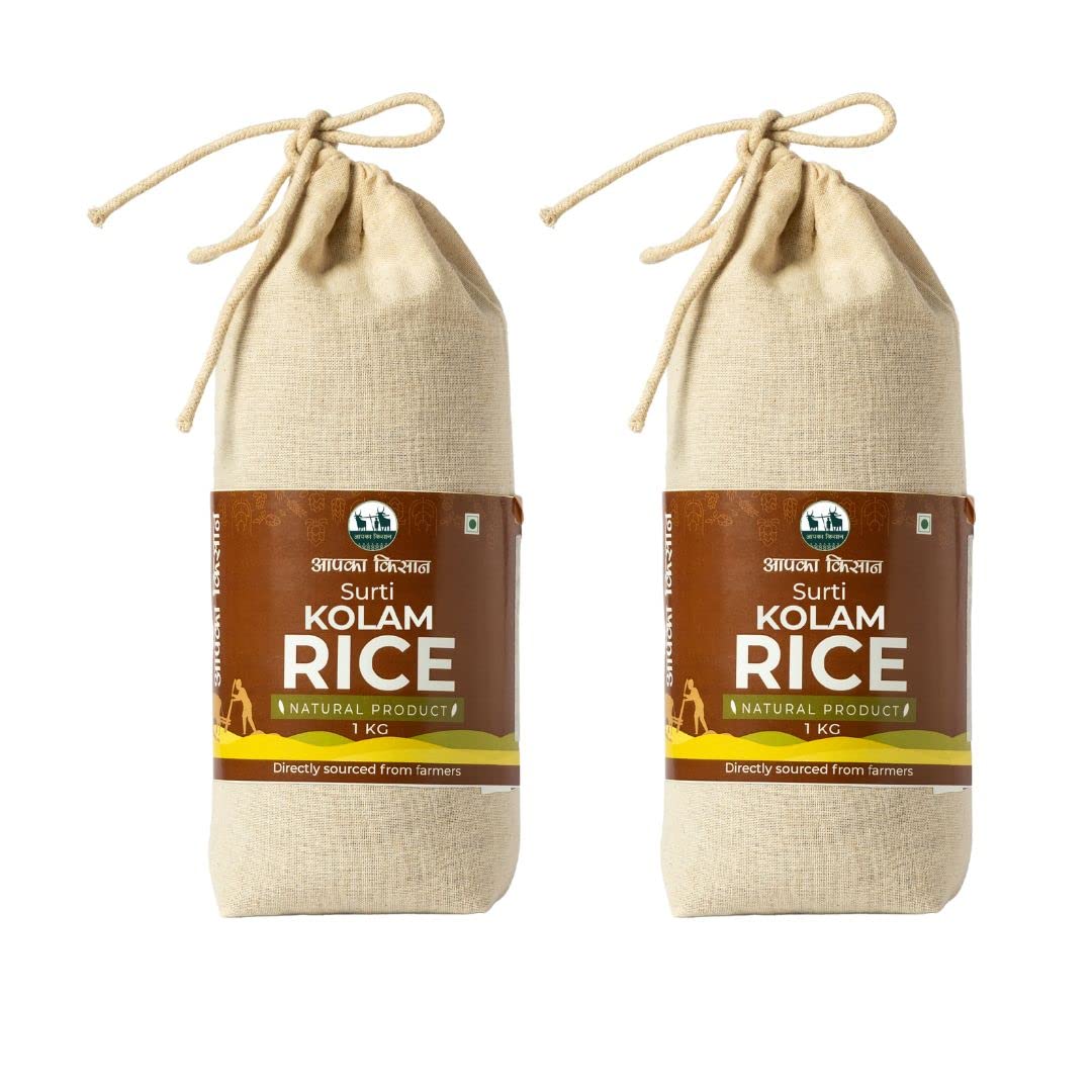 APKA KISAN | Unpolished Surti Kolam Rice | 5 Kg | Chemical & Pesticide Free | Organic | Farmers of Balaghat, Madhya Pradesh