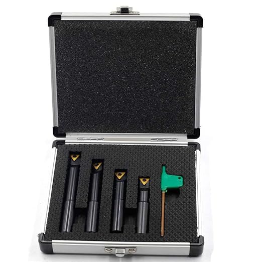 OSCARBIDE 1/2"Round Shank Boring Bar Set,90 Degree with Indexable Carbide Inserts TCMT21.51(TCMT110204),4 Pieces/Set
