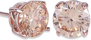 Rose Gold Tone Yellow Crystal Royal Journey Jewelry Eternity Stud Earring