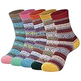 🌸【TALLA FIT】 Nuestros calcetines lana para mujer (5 pares) son adecuados para zapatos de mujer de 36 a 41, son elásticos y se ajustan perfectamente a tus pies.