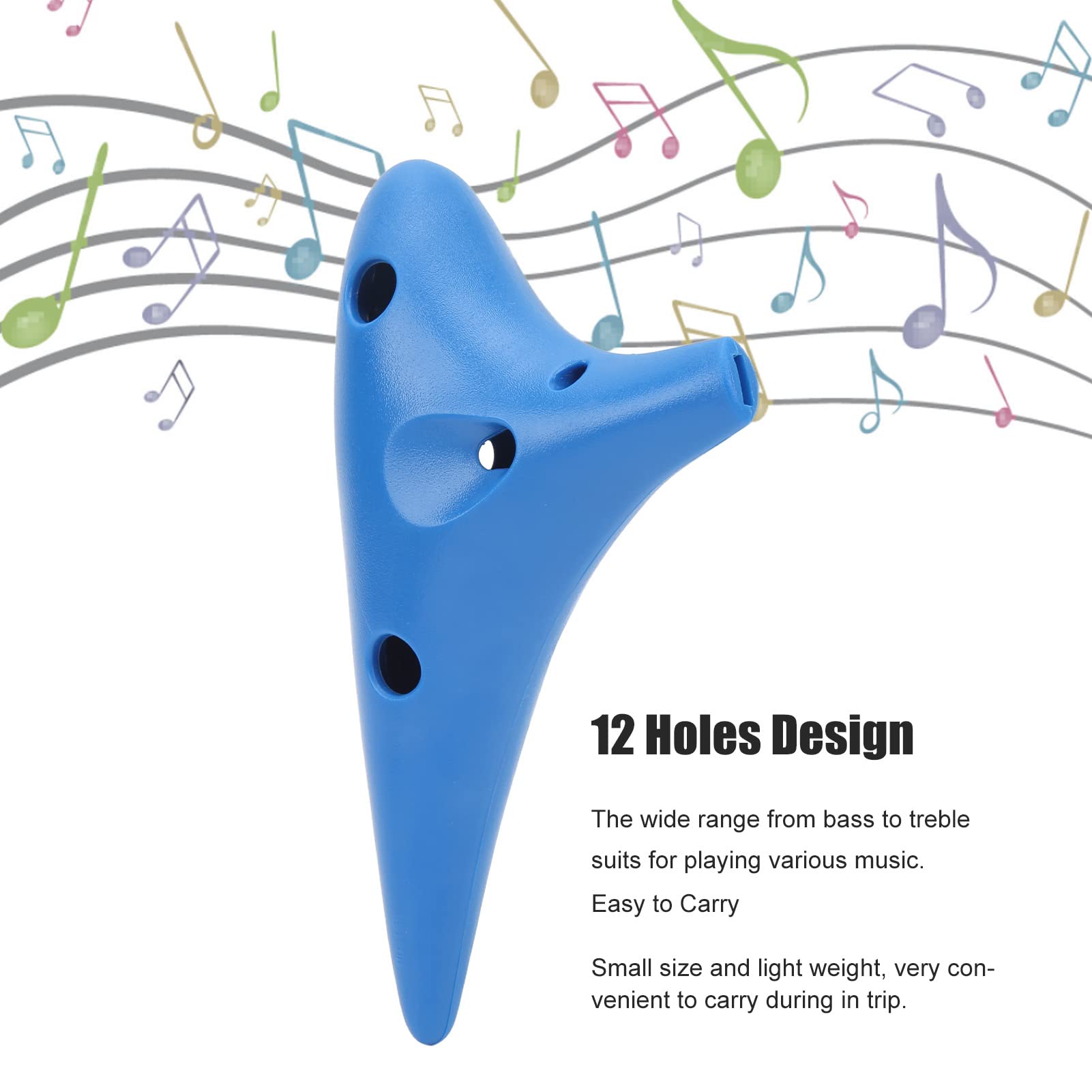 Ocarina Instrument, Ocarina Plastikowy Niebieski Łatwe Odtwarzanie w Domu