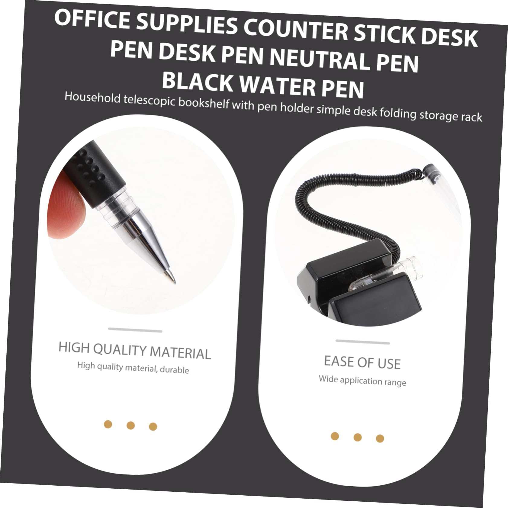 3 Set Di Penne A Sfera Da Tavolo Con Inchiostro Nero Per Ufficio Ergonomiche Con Fondo Adesivo A Prova Di Perdite 5 Pezzi*3