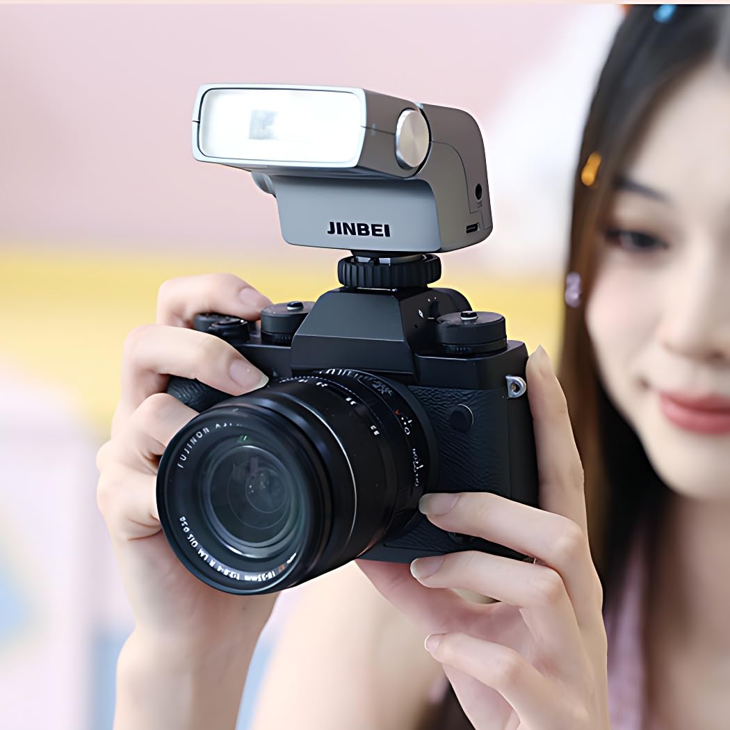 JINBEI Hi-5 Camera Flash Speedlite,GN16,26Ws,0.02~1.6s Recycle Time,7-Speed Dimming Range, 4 Flashing Modes,Fast Charging, Efficient Battery Life,Vintage and Exquisite Design