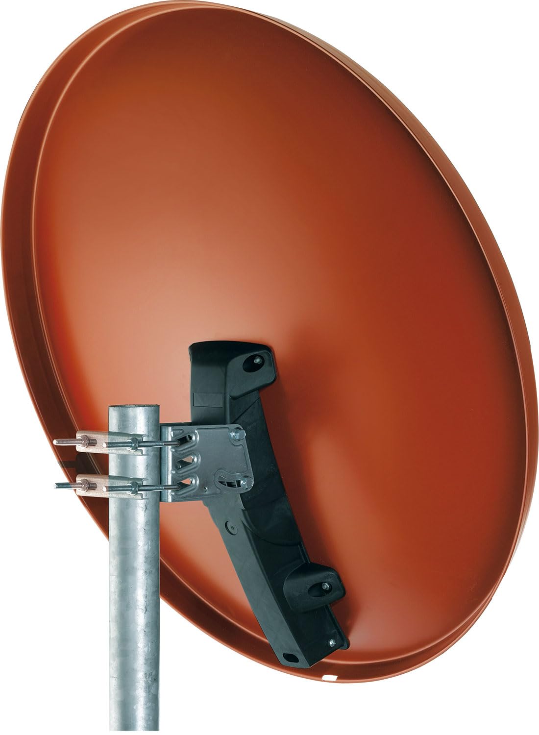 SCHWAIGER 555 Sistema SAT Set satellitare Parabola Quad LNB digitale 8x F-plug 7mm Antenna SAT in alluminio Set completo Mattone rosso 74,5 x 84,5 cm