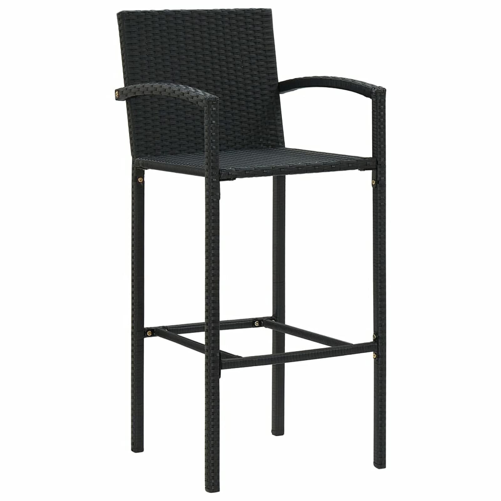 MOONAIRY Conjunto de Bar para jardín 5 Piezas, Silla Terraza, Mesa De Terraza, Muebles Jardin Exterior, Muebles De Jardin para Terrazas Pequeñas, Negro