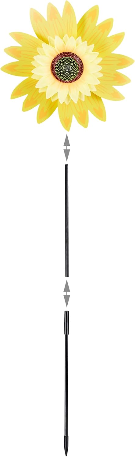 Relaxdays Wind Wheel Sunflower, Yellow, 76 x 29 x 8 cm