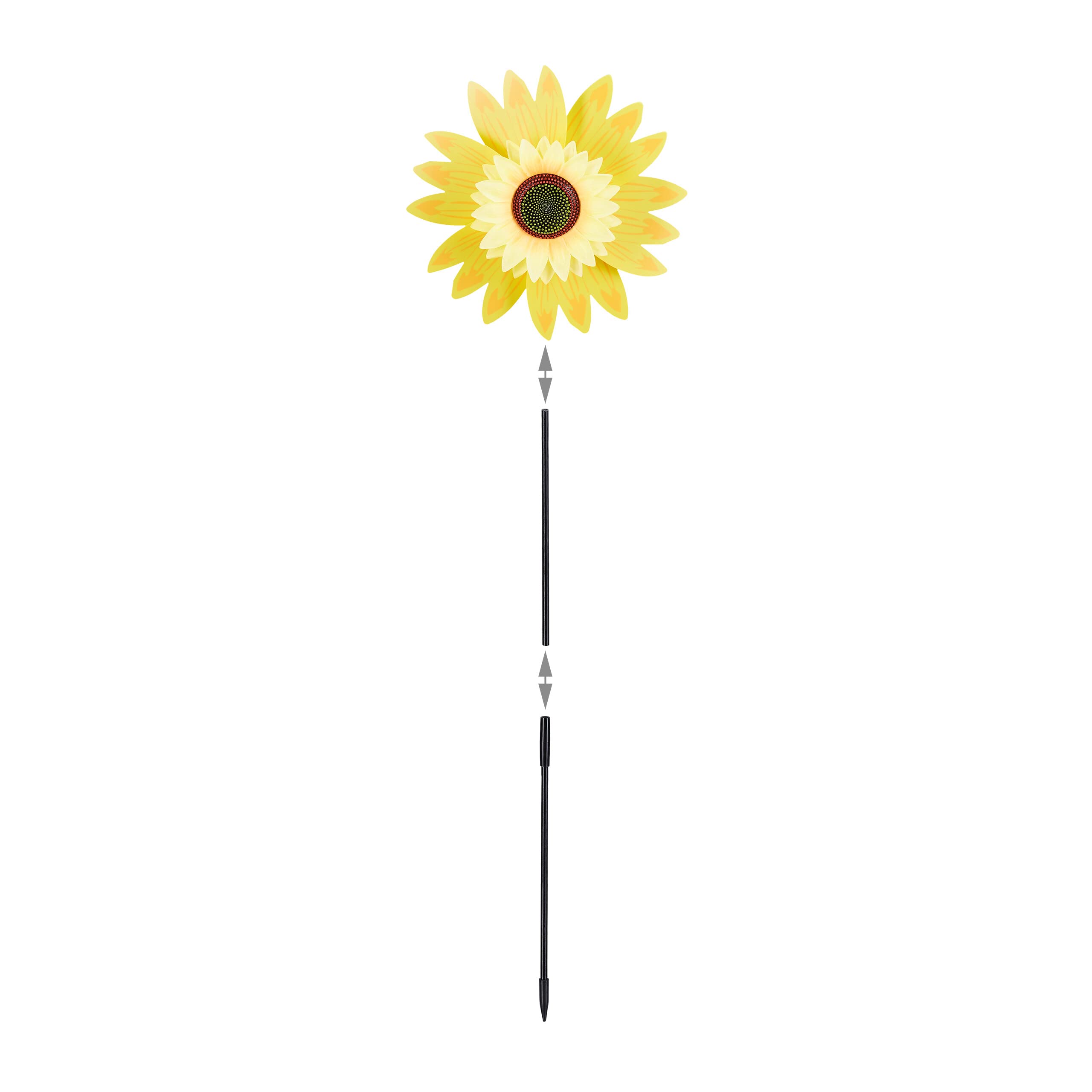 Relaxdays Moulin à de 2, Planter, H x L x P : env. 76 x 29 x 8 cm, pour Jardin et Balcon, Jaune