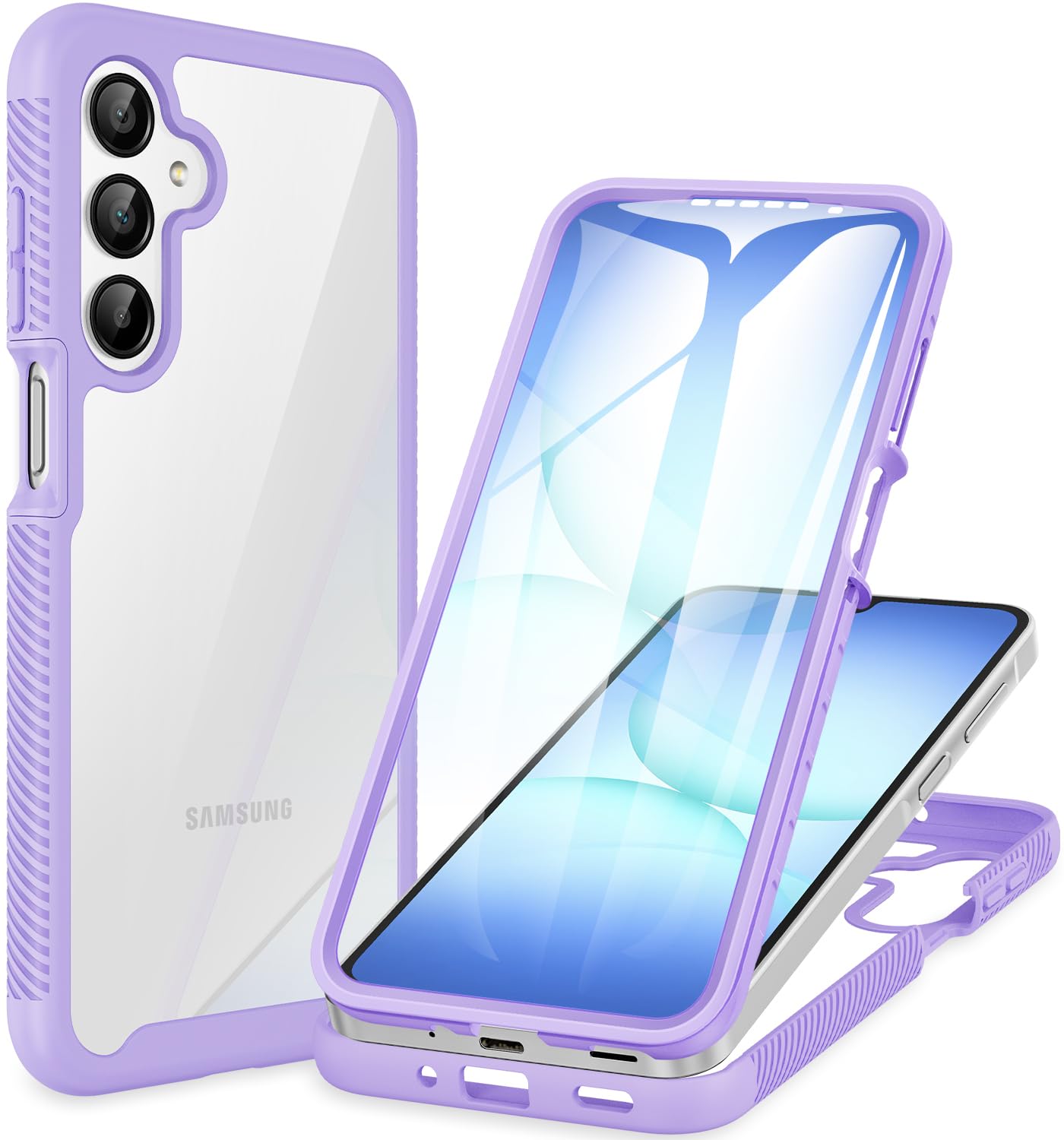 CENHUFO Hülle für Samsung Galaxy A37 5G / A36 5G / A56 5G, 360 Grad Schutzhülle mit Eingebautem Displayschutz Stoßfest Panzerhülle Case Handyhülle für Samsung Galaxy A37 5G/ A36 5G/ A56 5G - Grau