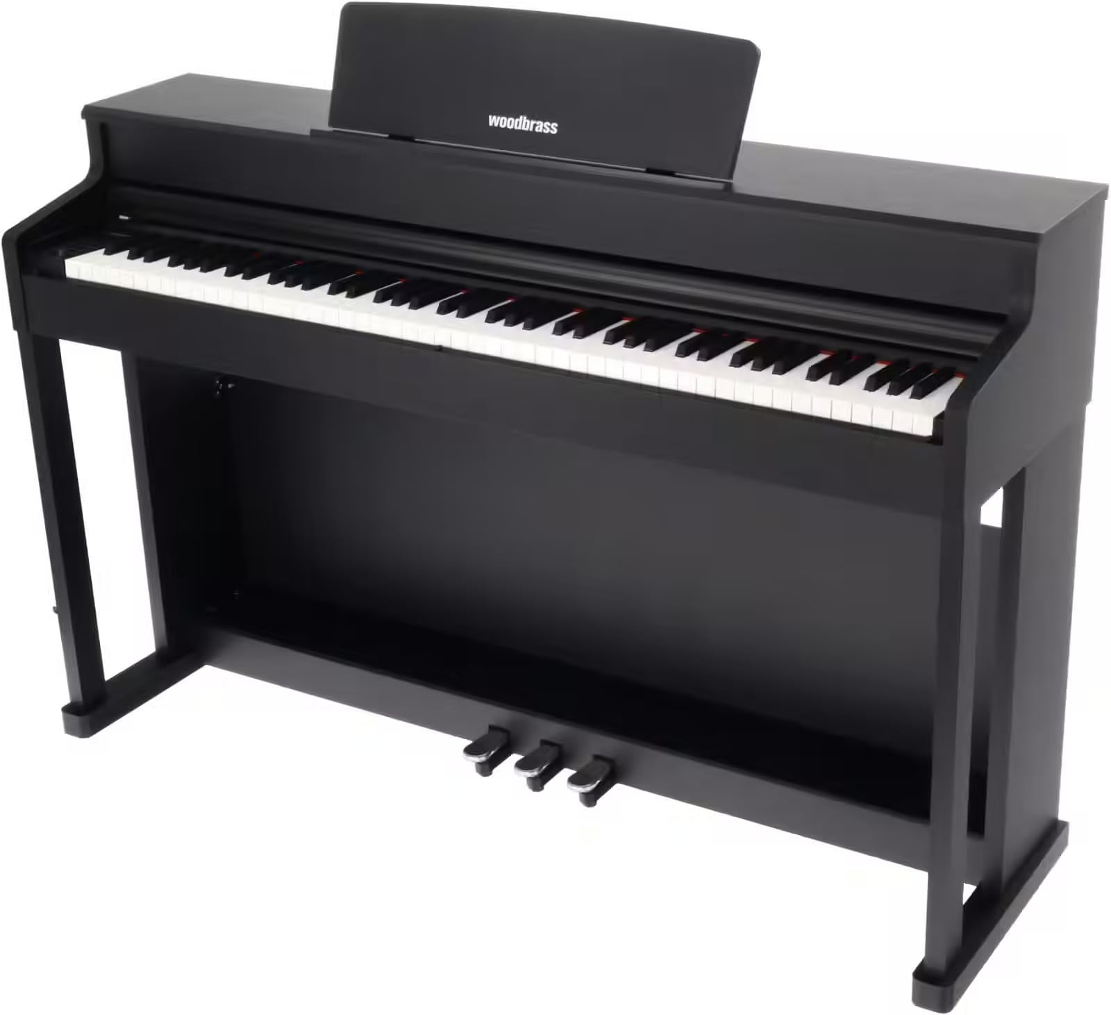 Woodbrass DP2 MK2 Piano Numérique Meuble 88 Notes Toucher Lourd PHK – Clavier Hammer Action, 192 Voix, Bluetooth, USB MIDI/Audio, 3 Pédales, 29 Sonorités, Double Casque, Noir