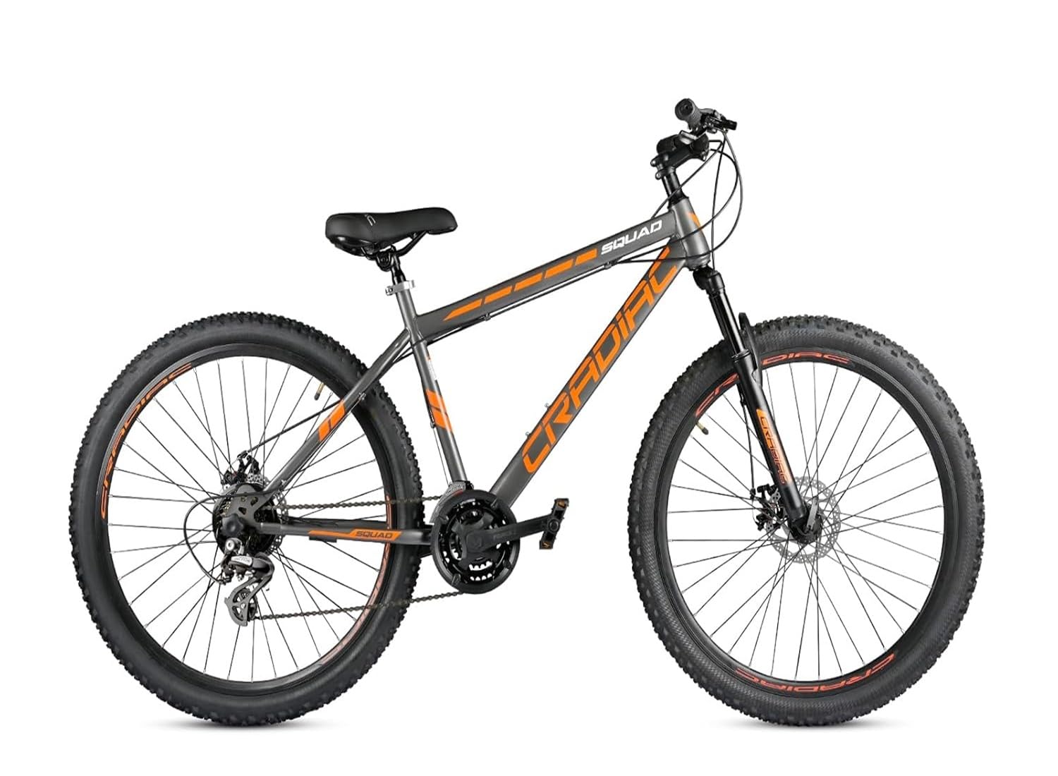 Cradiac Squad 21 Speed High Performance Steel Mountain Cycles for Men with Front Suspension & Dual Disc Brake 21 Geared MTB Bike 29 T | Ideal for 15+ Years, Unisex, Frame Size : 18.5 inch