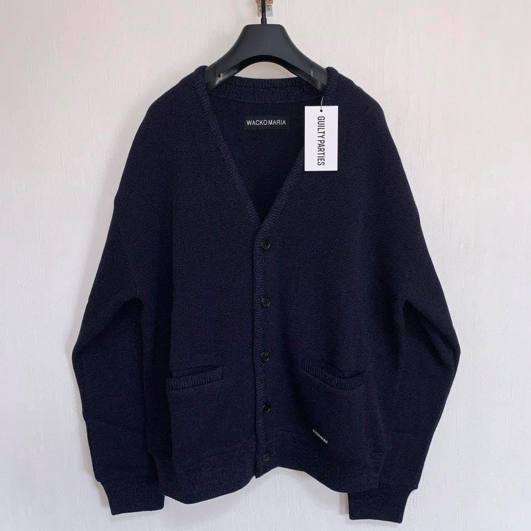 紺L【WACKOMARIA】CLASSIC CARDIGAN／新品タグ付／送料込 紺L【WACKOMARIA】 CLASSIC CARDIGAN タグ付 ワコマリア カーディガン