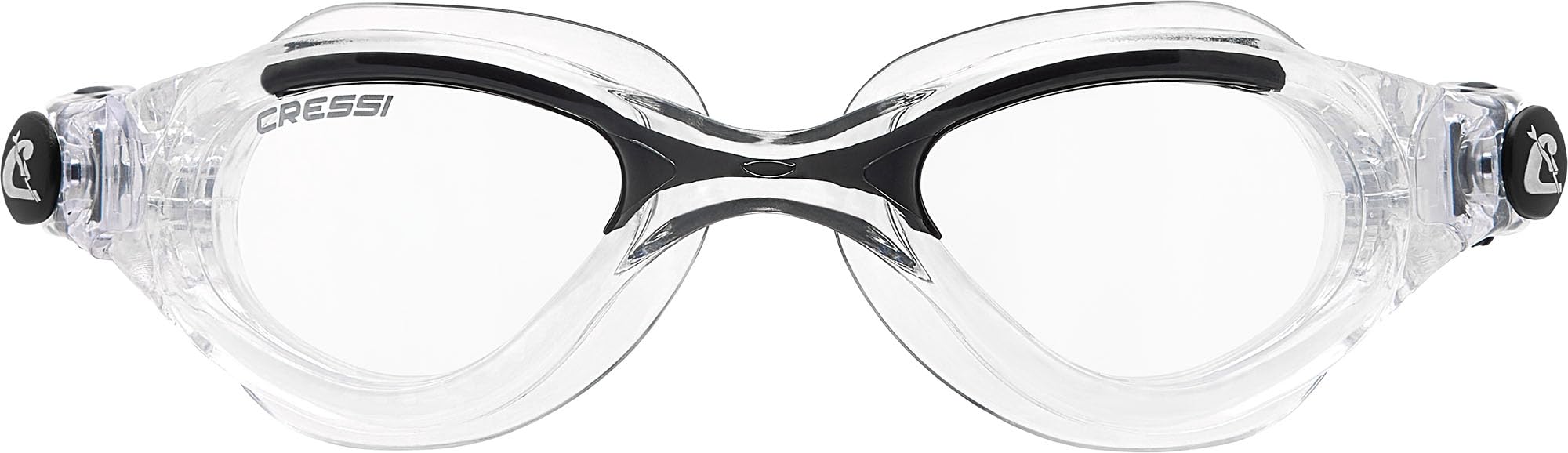 Cressi since 1946-Flash Goggles Swimming Goggles with Separate Lenses, Ideal for Swimming Pool, Snorkeling, Triathlons, Anti Fog, Scratch Resistant and UV Protection-Clear/Black_Clear Lens