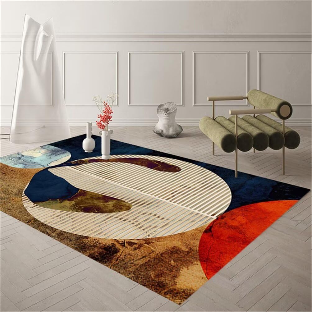 Tapis arc en ciel 100x200 cm bleu moquette chambre enfant durable