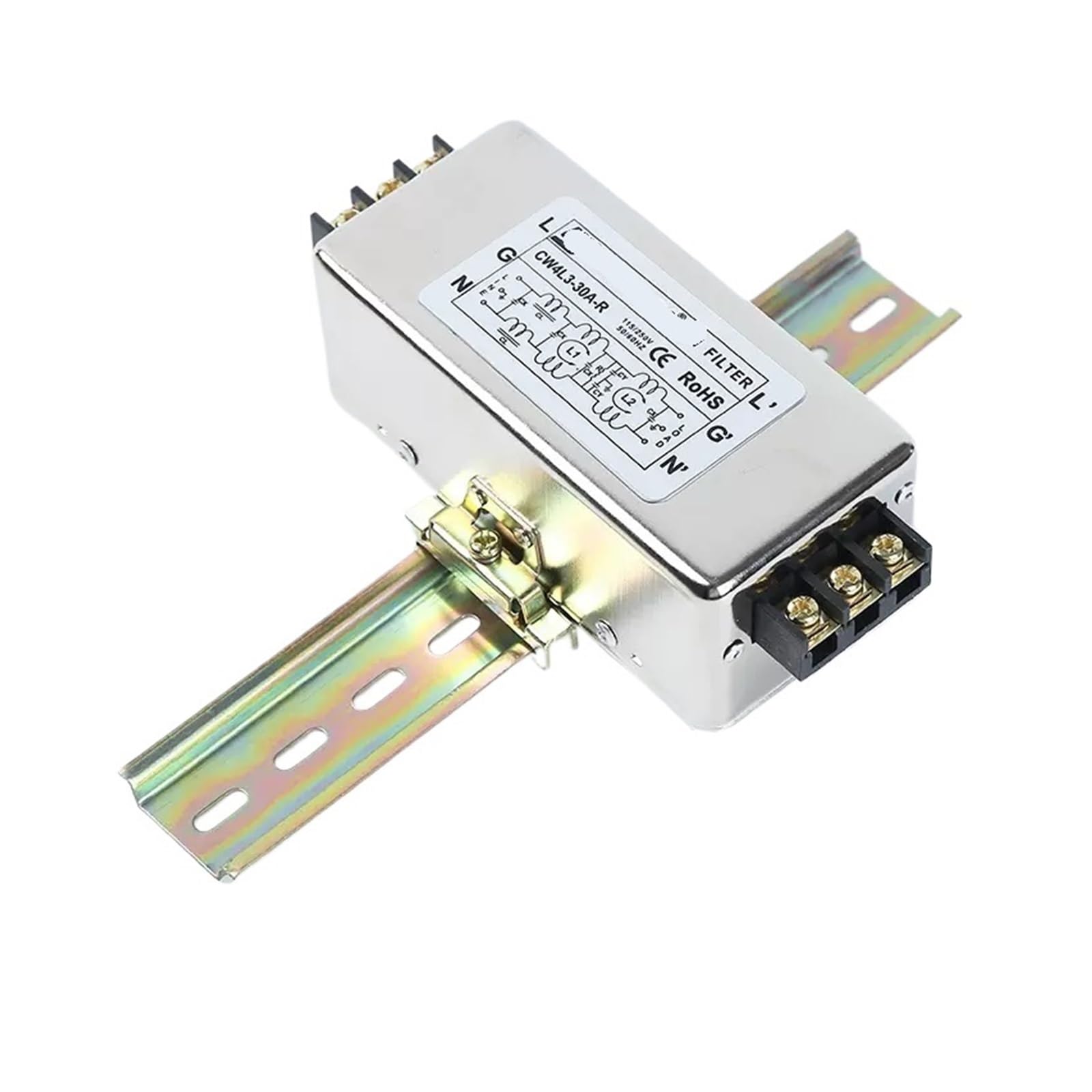 CW4L3 Morsettiera monofase a Tre Livelli Filtro di Alimentazione AC 220V Anti-interferenza 10A 20A 30A(CW4L3-30A-R)