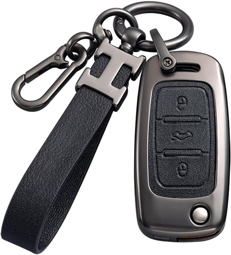 Zinklegierung Autoschlüssel Hülle Autoschlüssel Schutzhülle Kompatibel mit VW Volkswagen 3-Tasten Schlüsselhülle für Tiguan Passat Golf 4 5 6 Polo Beetle Jetta Touran EOS Scirocco