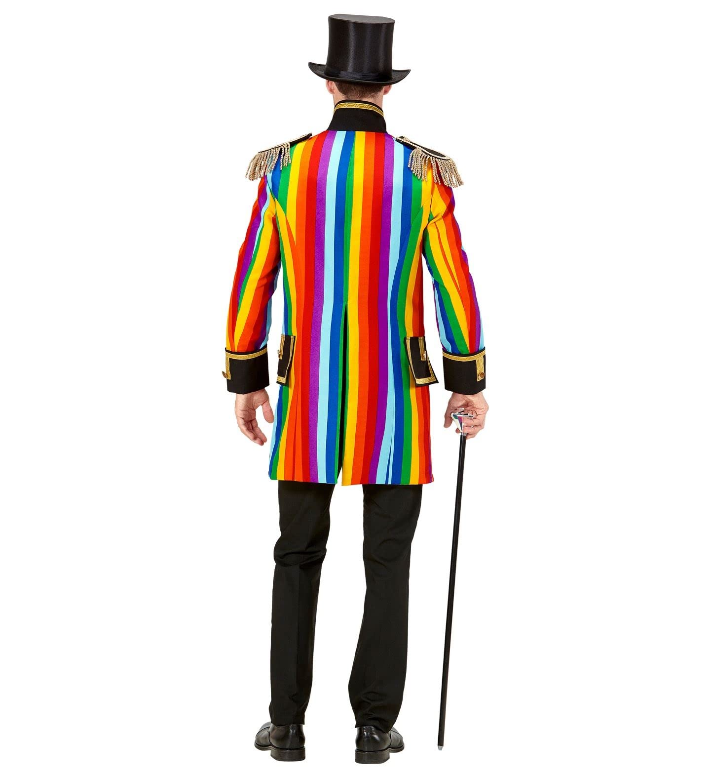 W WIDMANN MILANO Party Fashion - Frac da parata arcobaleno da uomo | Frac colorato in stile uniforme per CSD, direttore di circo, presentatore, clown e carnevale