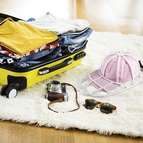 Miniatura 7 de Der Rose Paquete de 2 arandelas de gorras de béisbol para lavadora, jaula de marco de arandela de gorras, protector de sombrero para gorras de