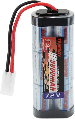 Tenergy 7.2V Batería Pack para Coche RC, Alta Capacidad 6-Cell 3800mAh NiMH Flat Battery Pack, Replacement Hobby Battery with Standard Tamiya