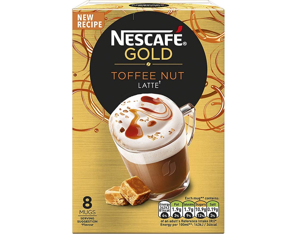 Buy Nestle Nescafe Gold Instant Coffee Toffee Nut Latte 4 boxes x 8