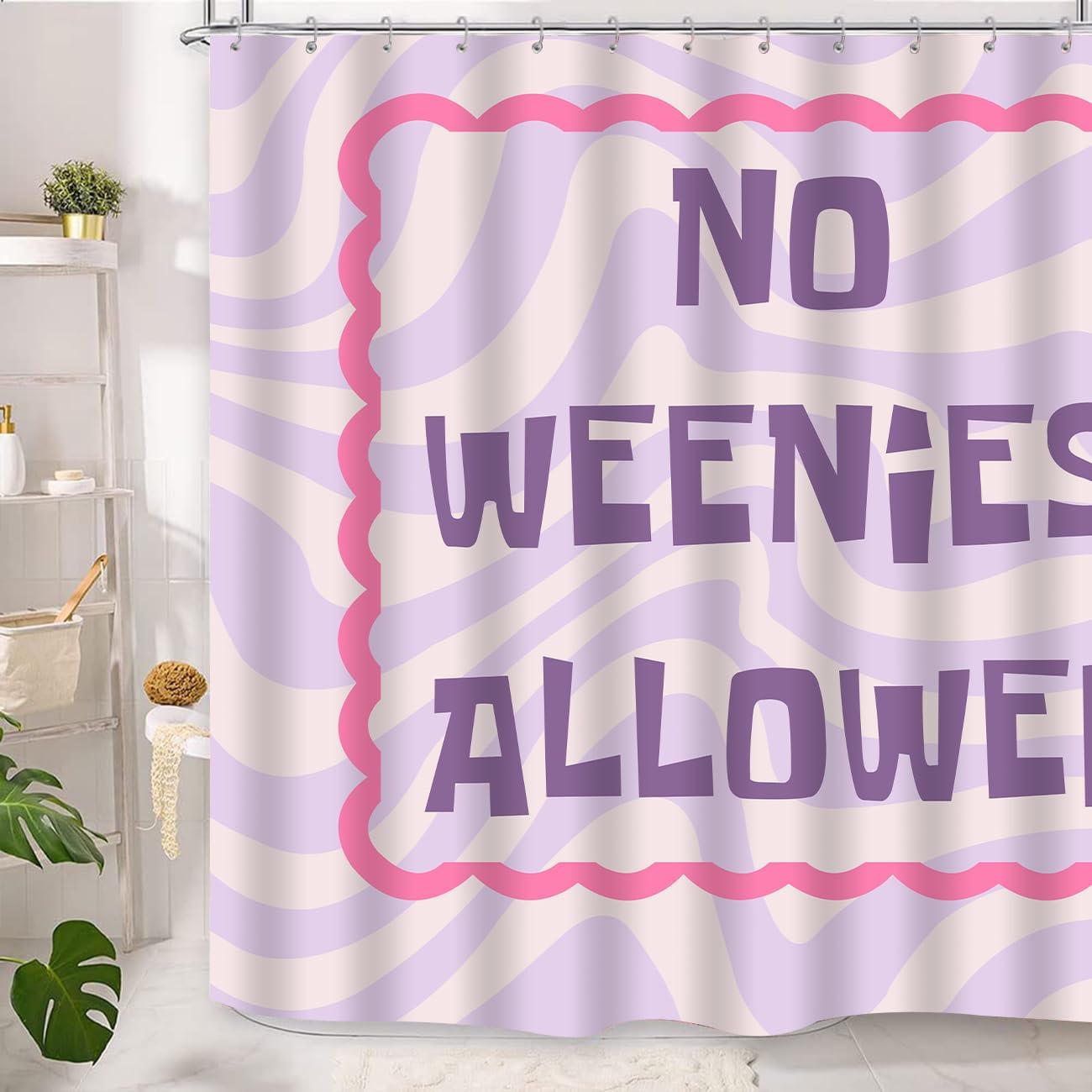 Funny Shower Curtain, Not Allowed Shower Curtain Cute Wave