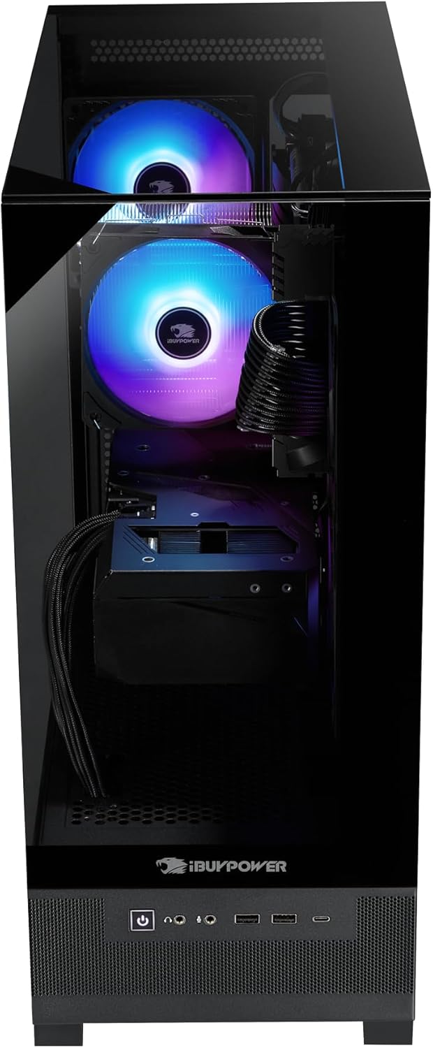 iBUYPOWER Element SE Gaming PC Desktop Computer AMD Ryzen 7 5700 CPU, NVIDIA GeForce RTX 5050 8GB GPU, 16GB DDR4 Non-RGB 3200MHz RAM, 1TB NVMe SSD, Windows 11 Home, Gamer Keyboard, Mouse - ESA7N5501