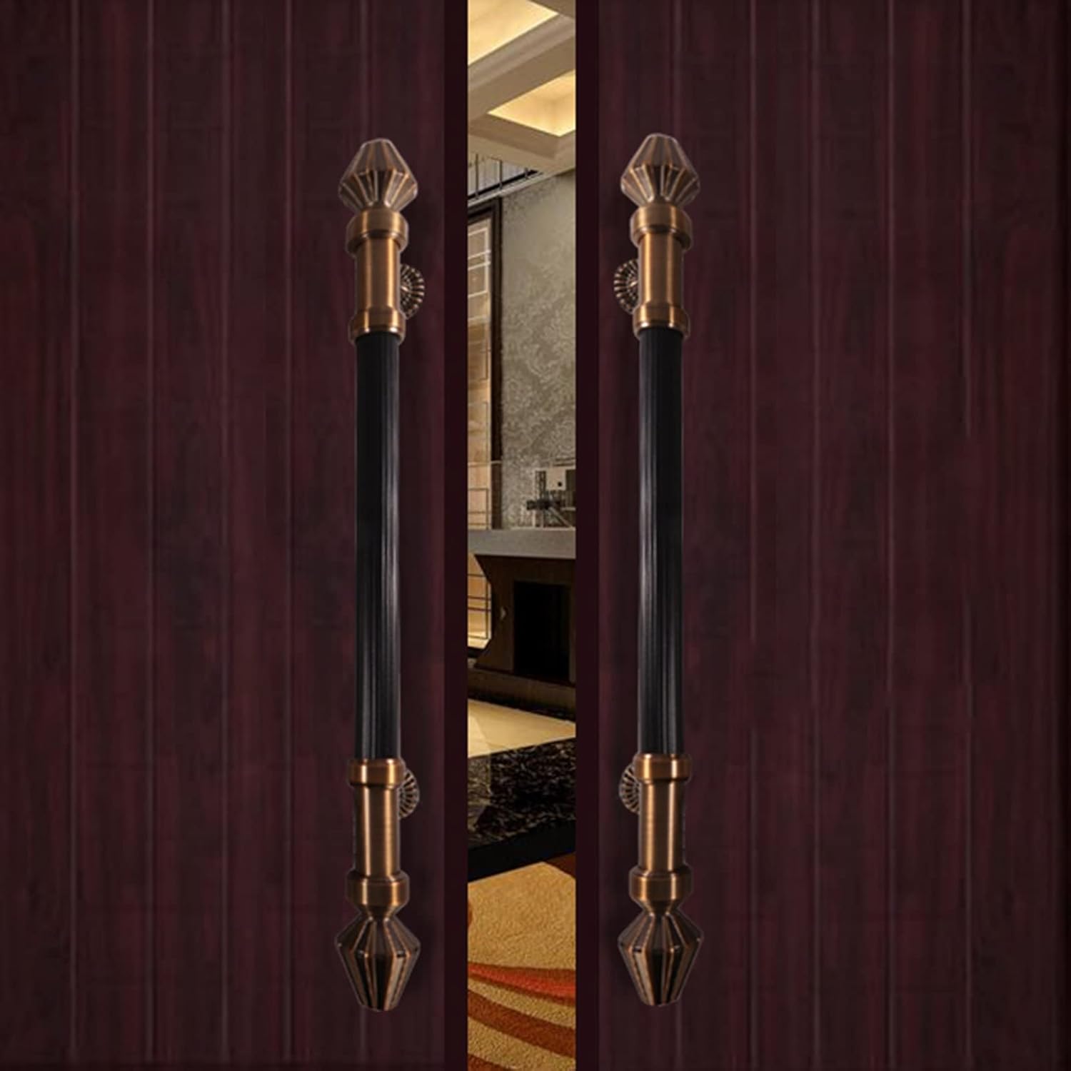 Interior Exterior Door Pull Push Handle for Home Office Shop, Commercial Heavy Duty Stainless Steel Entry Door Handles, European Style