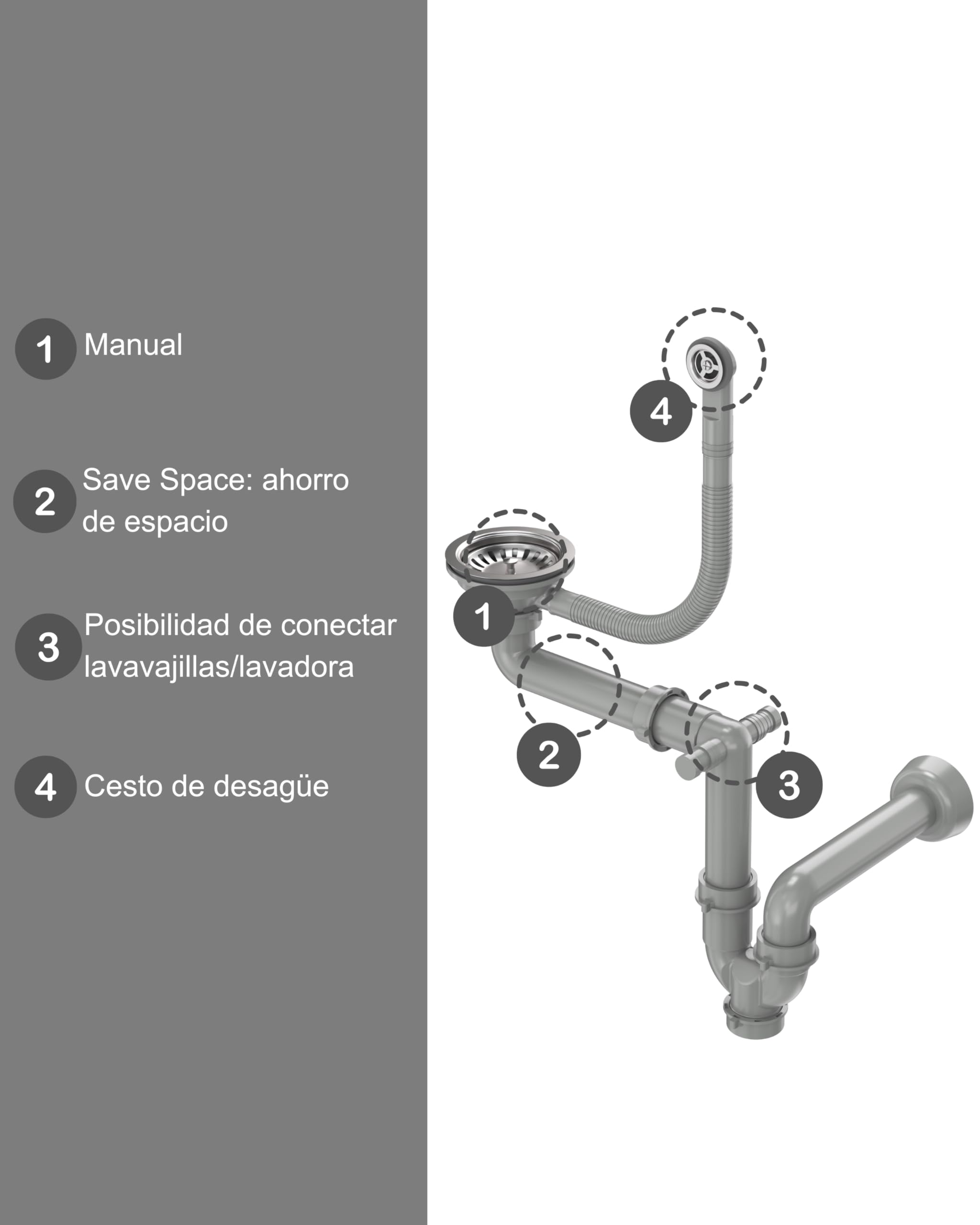 QUADRON | GO MAX | Lavello in granito | 1 vasca | Dimensioni: 77 x 44 x 17,6 | Mobile base di: 50 cm (proprio)