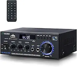 Amplificador de áudio estéreo AK45 pro, sistema de amplificador de potência Bluetooth 5.0 sem fio de 2 canais de 300 W para uso doméstico, domésticos, rádio FM USB cartão SD controle remoto